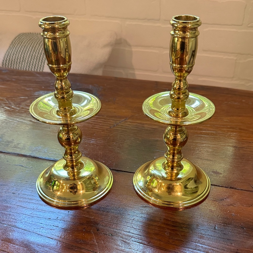 Vintage Brass Baldwin Candle Holders